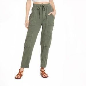 Free People Feelin’ Good Linen Blend Utility Pants Size S